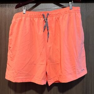 Men’s XXL Huk swim trunks, orange/coral, pristine